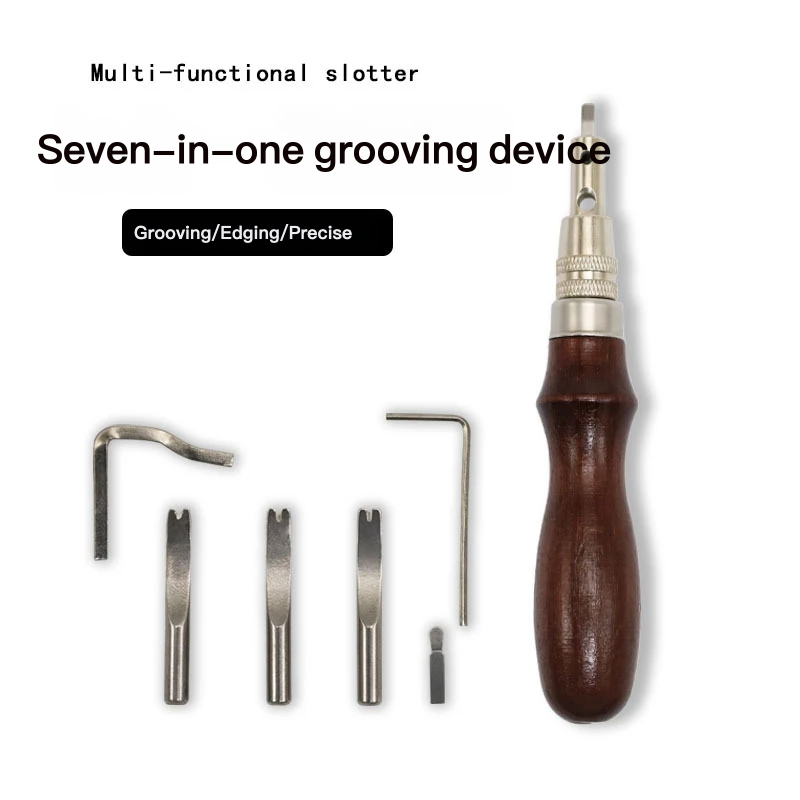 Leatherwork Edge Beveler - 7-In-1 Multifunctional Leather Working Tool -