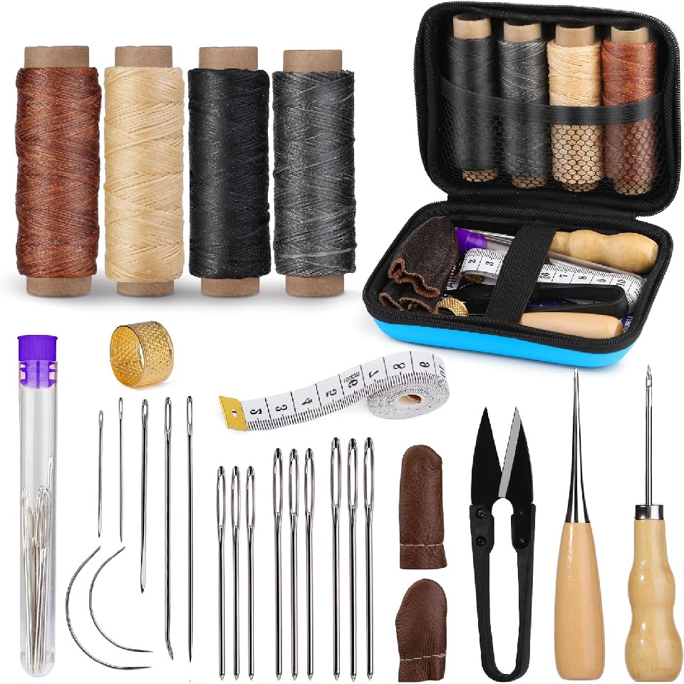 Leatherwork Tool Kit - BUDDUR Leather Sewing Tools Kit With