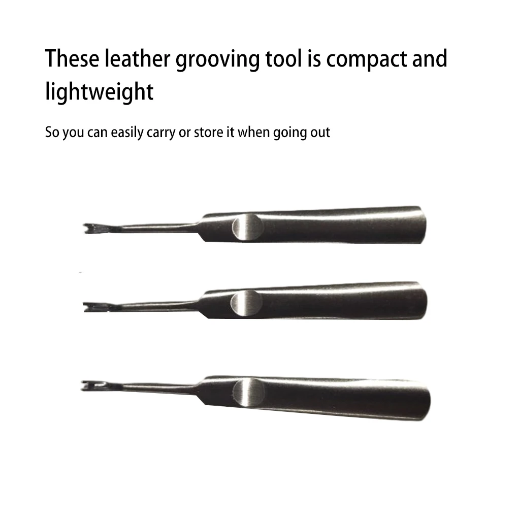 3Pcs Leather Groover Kit U V S - Leatherwork Edge Beveler 评论和价格