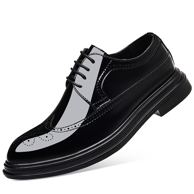 Men's Patent Leather Brogue Dr - Leather Work Oxfords 评论和价格
