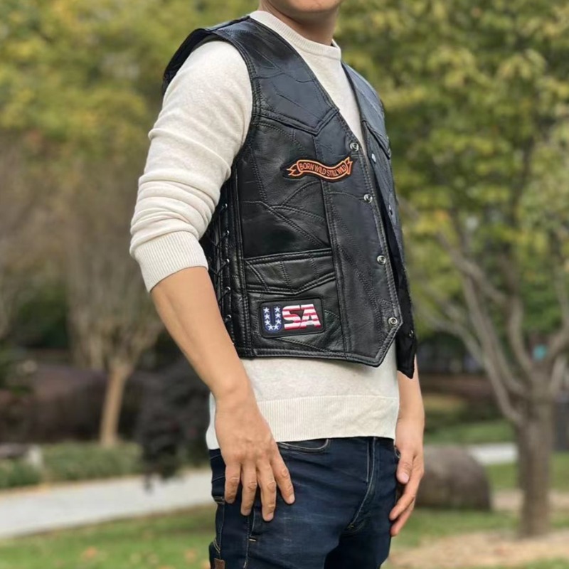 NEW Motorcycle Vests Men Cafe  - Leather Work Jacket 评论和价格