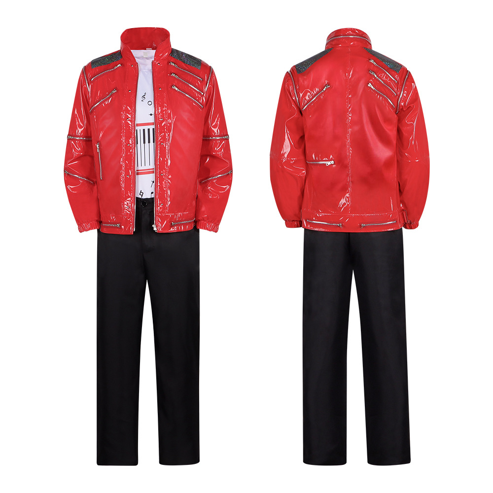 Men Red Leather Jacket Michael - Leather Work Jacket 评论和价格