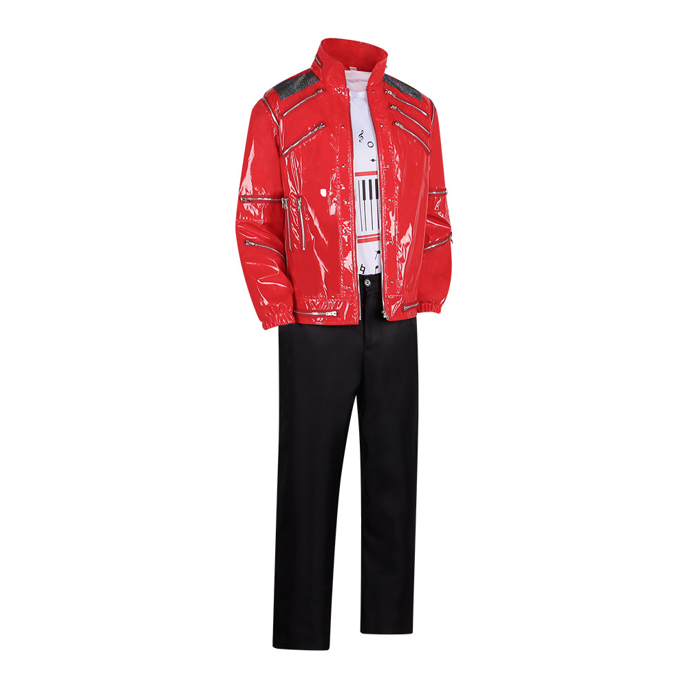 Men Red Leather Jacket Michael - Leather Work Jacket 评论和价格