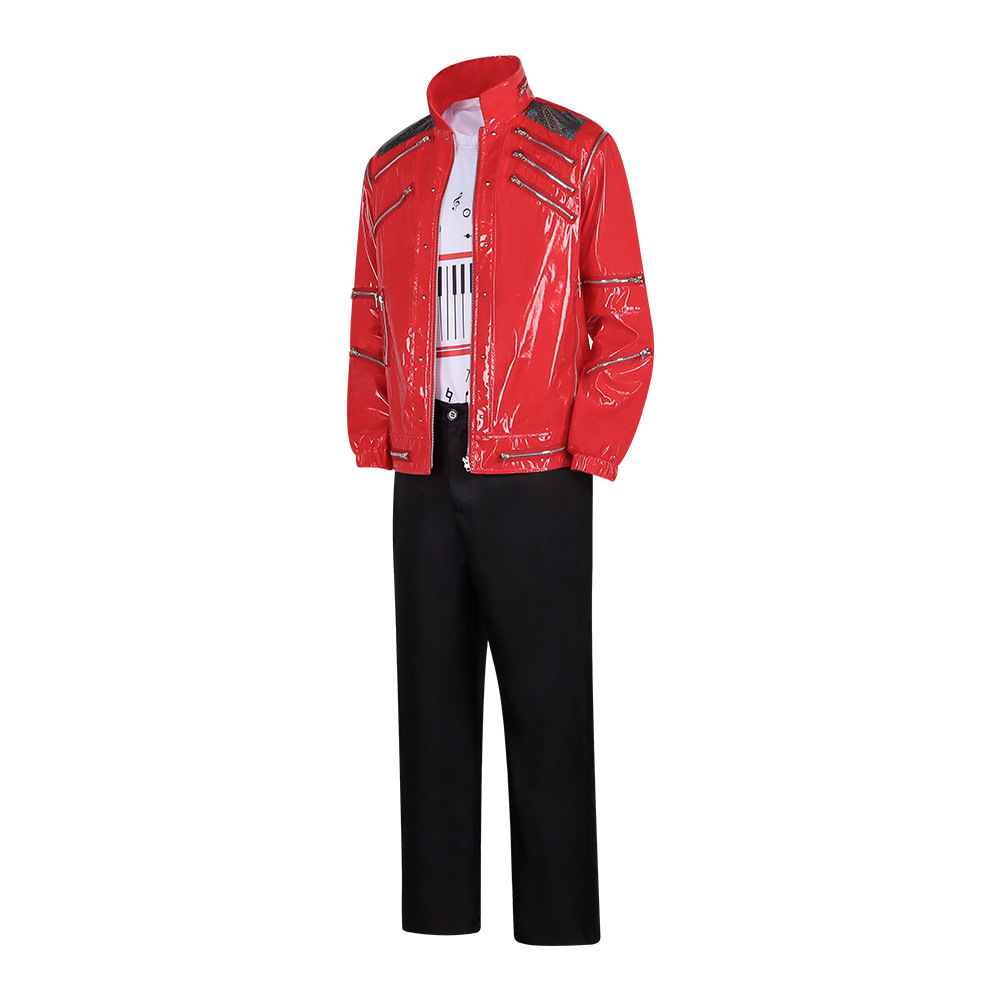Men Red Leather Jacket Michael - Leather Work Jacket 评论和价格