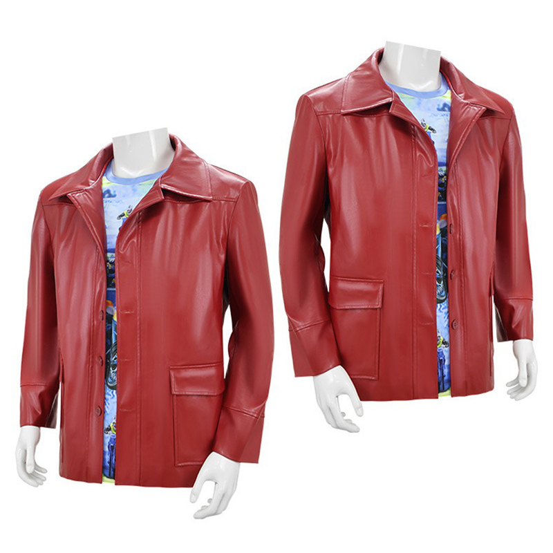 Men Red Leather Jacket Fight C - Leather Work Jacket 评论和价格