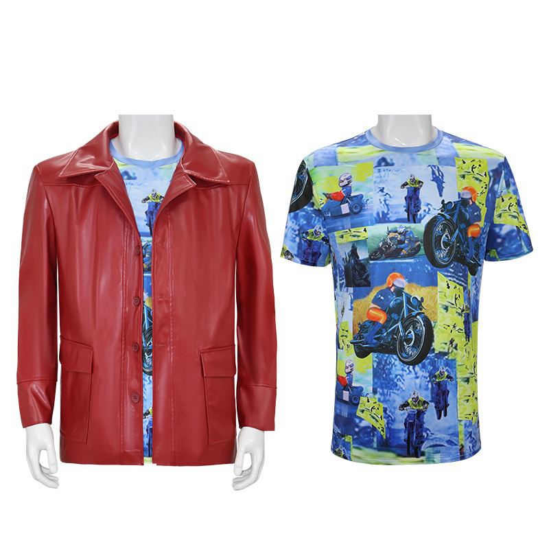 Men Red Leather Jacket Fight C - Leather Work Jacket 评论和价格
