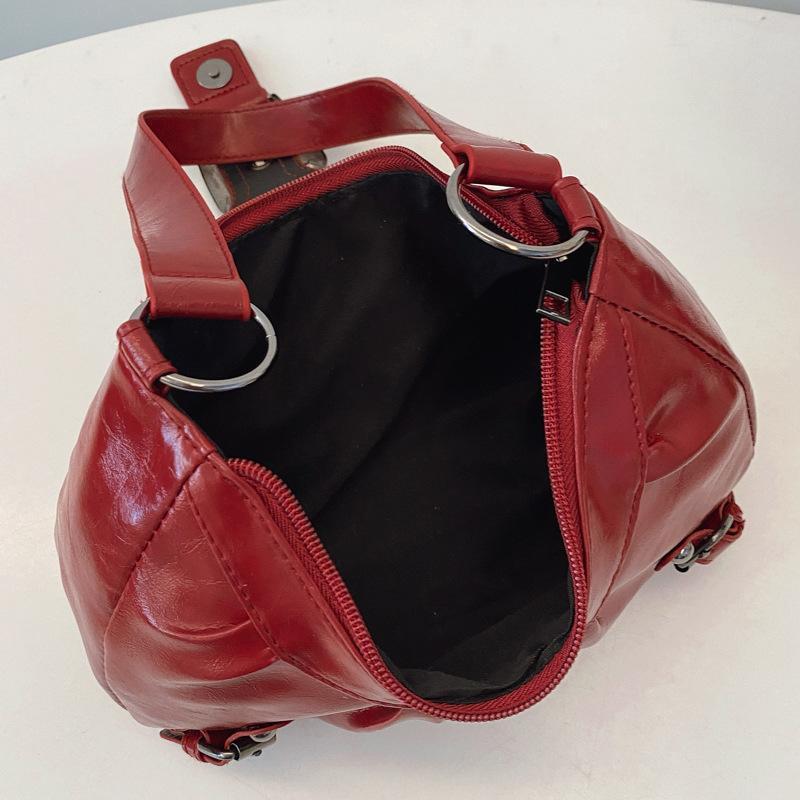 Y2K Retro Pleated Leather Shou - Leatherwork Workshop 评论和价格