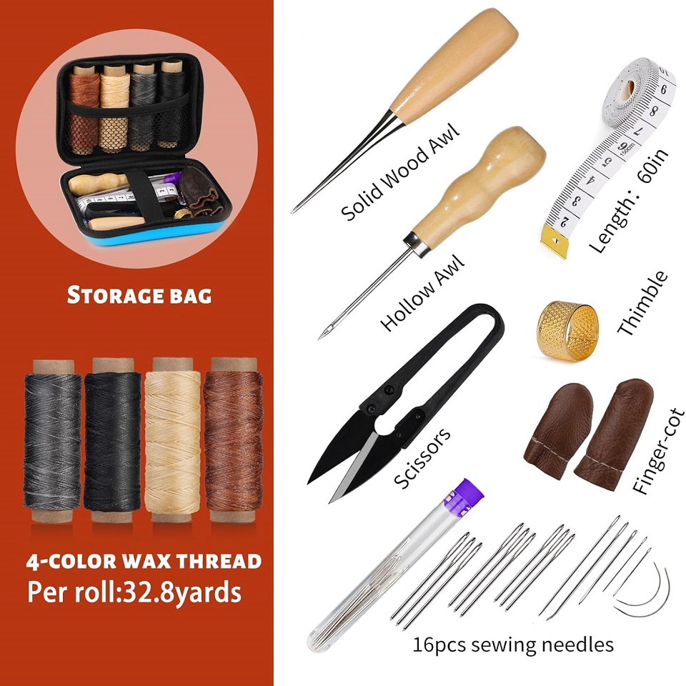 BUDDUR Leather Sewing Tools Ki - Leatherwork Tool Kit 评论和价格