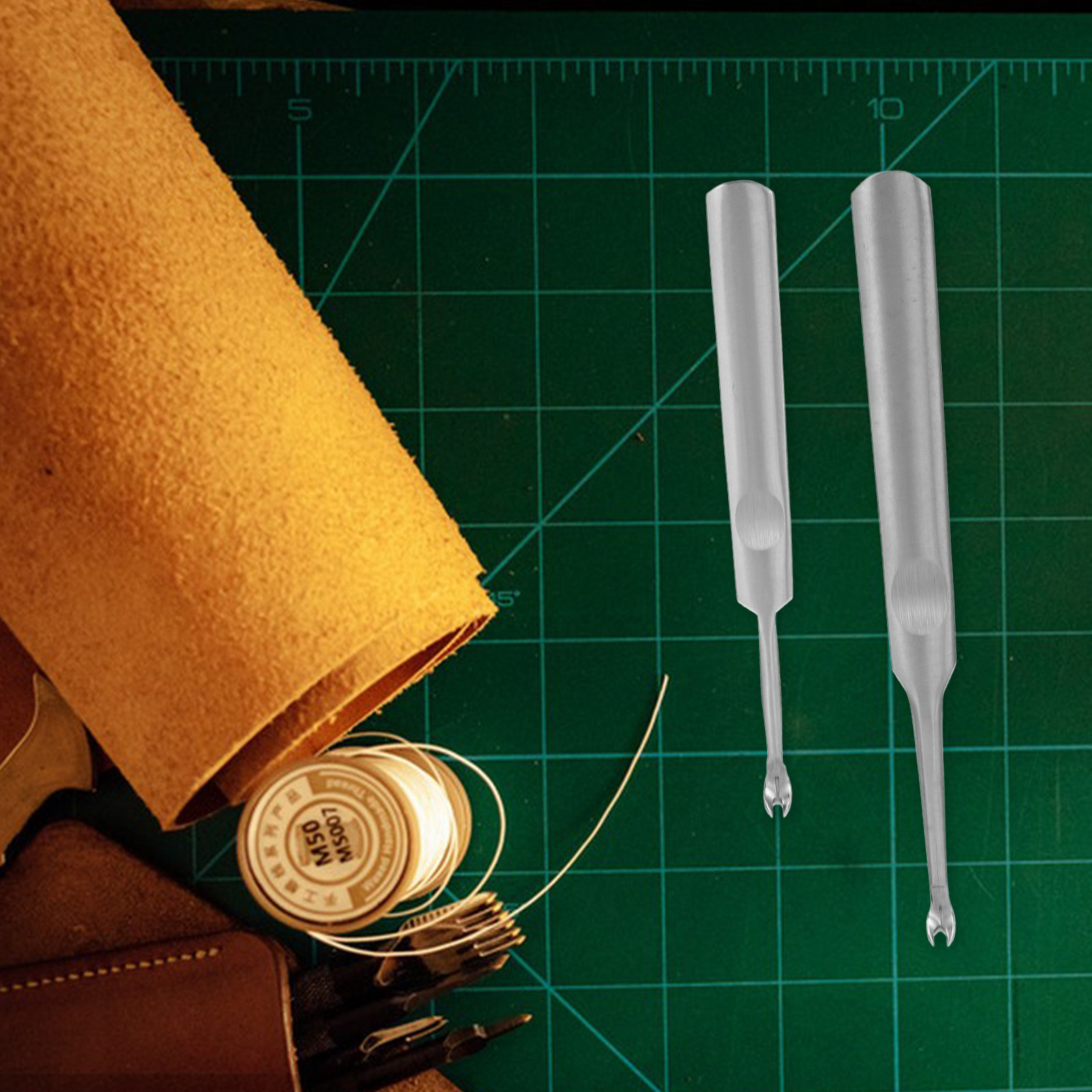 2Pcs Groover Stainless Steel T - Leatherwork Edge Beveler 评论和价格