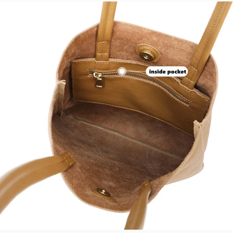 Genuine Leather Tote Bag Casua - Leatherwork Workshop 评论和价格