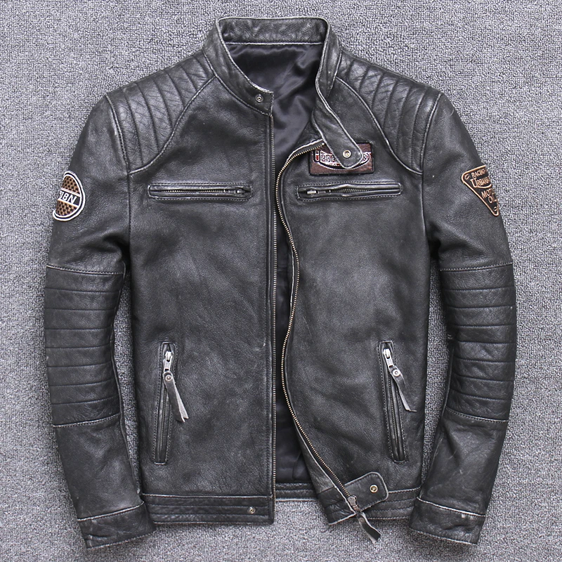 Fashion Biker Jackets Vintage  - Leather Work Jacket 评论和价格