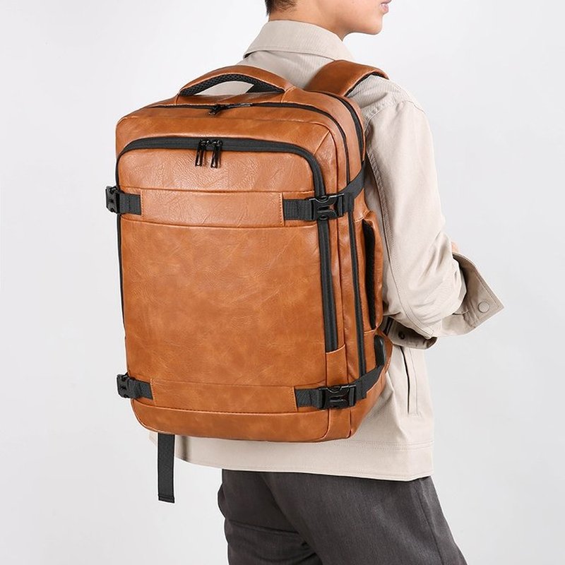 2027 NEW  Men Backpack PU Leat - Leather Work Backpack 评论和价格