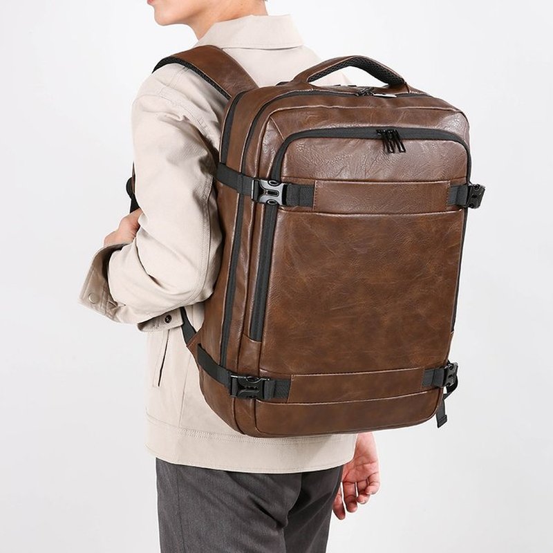2027 NEW  Men Backpack PU Leat - Leather Work Backpack 评论和价格