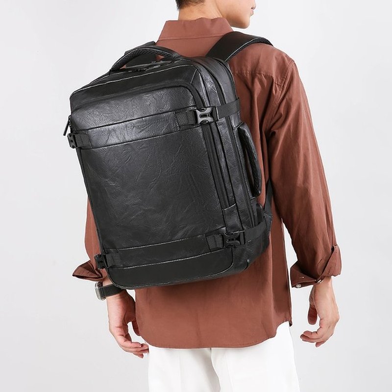 2027 NEW  Men Backpack PU Leat - Leather Work Backpack 评论和价格