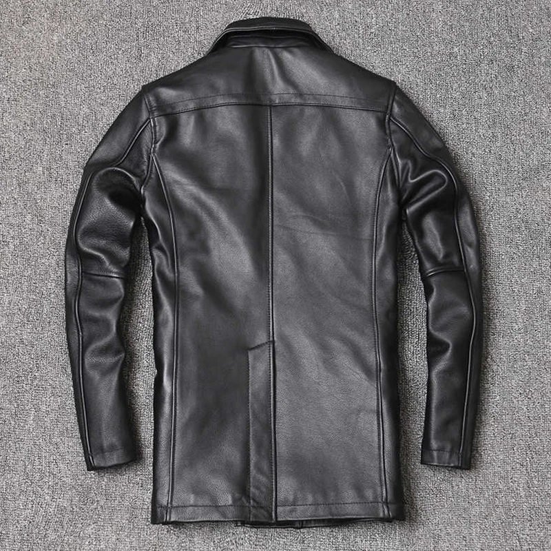 Genuine Leather Jacket Men's T - Leather Work Jacket 评论和价格