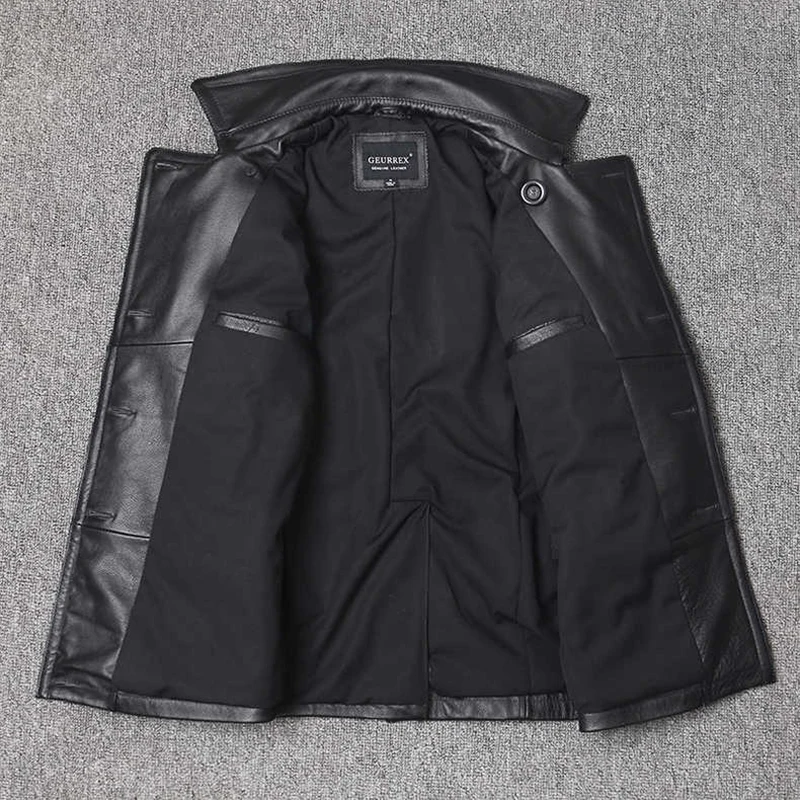 Genuine Leather Jacket Men's T - Leather Work Jacket 评论和价格