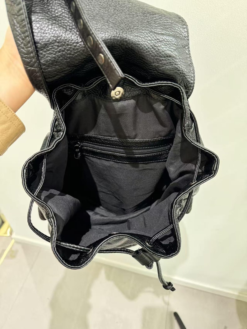 Gothic Punk PU Leather Shoulde - Leather Work Backpack 评论和价格