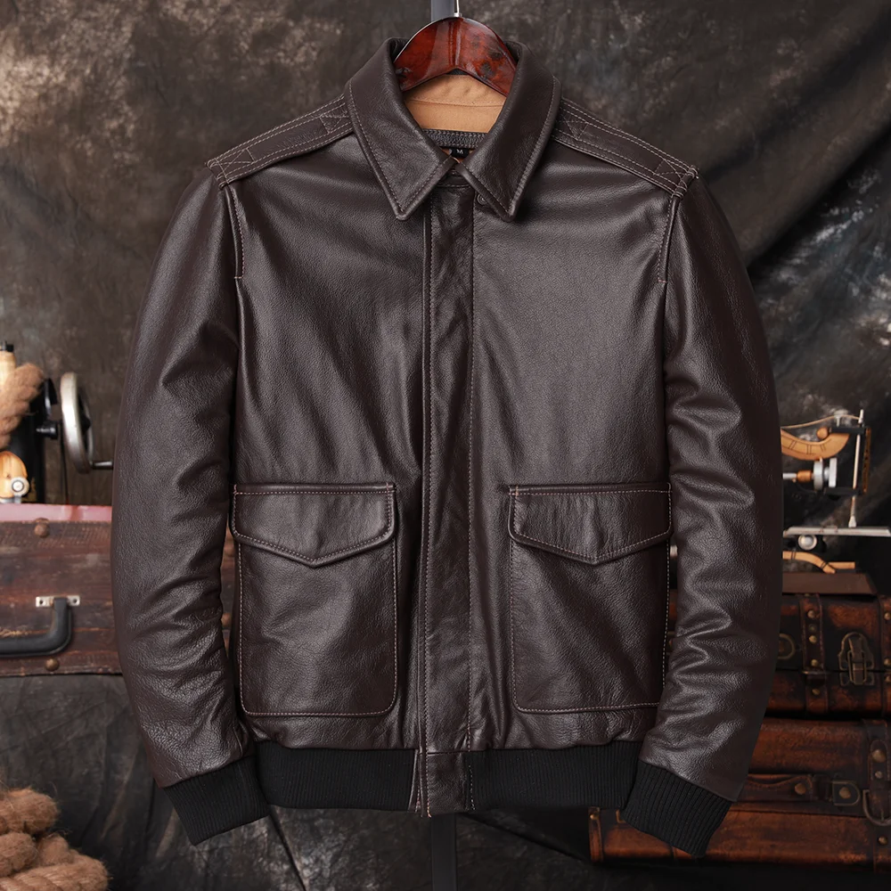 Bomber A2 Pilot Genuine Leathe - Leather Work Jacket 评论和价格