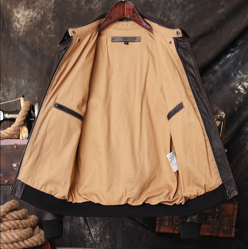 Bomber A2 Pilot Genuine Leathe - Leather Work Jacket 评论和价格