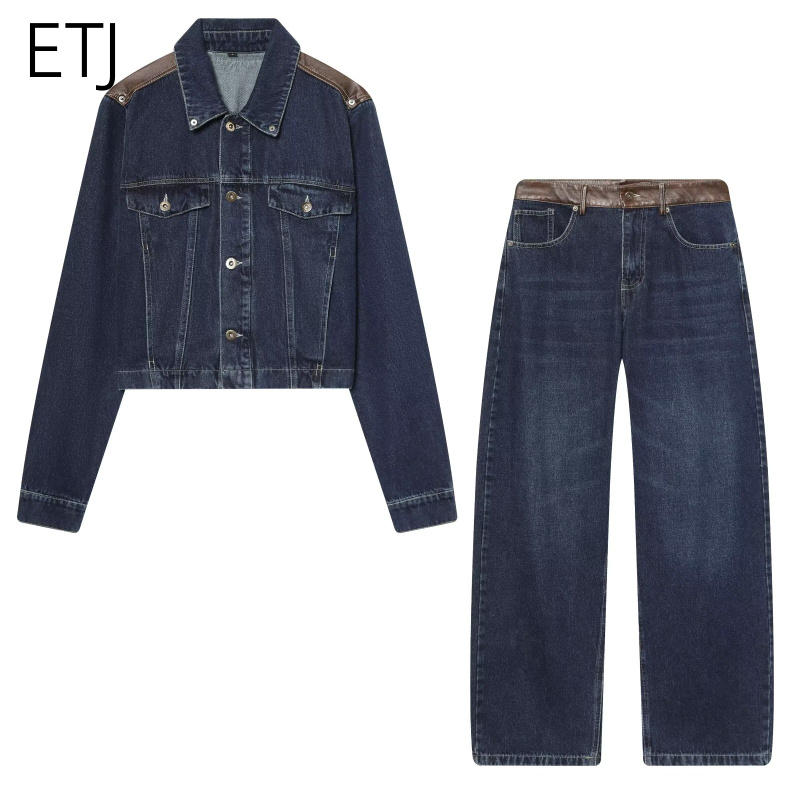 ETJ Women's Denim Jacket & Jea - Leather Work Jacket 评论和价格