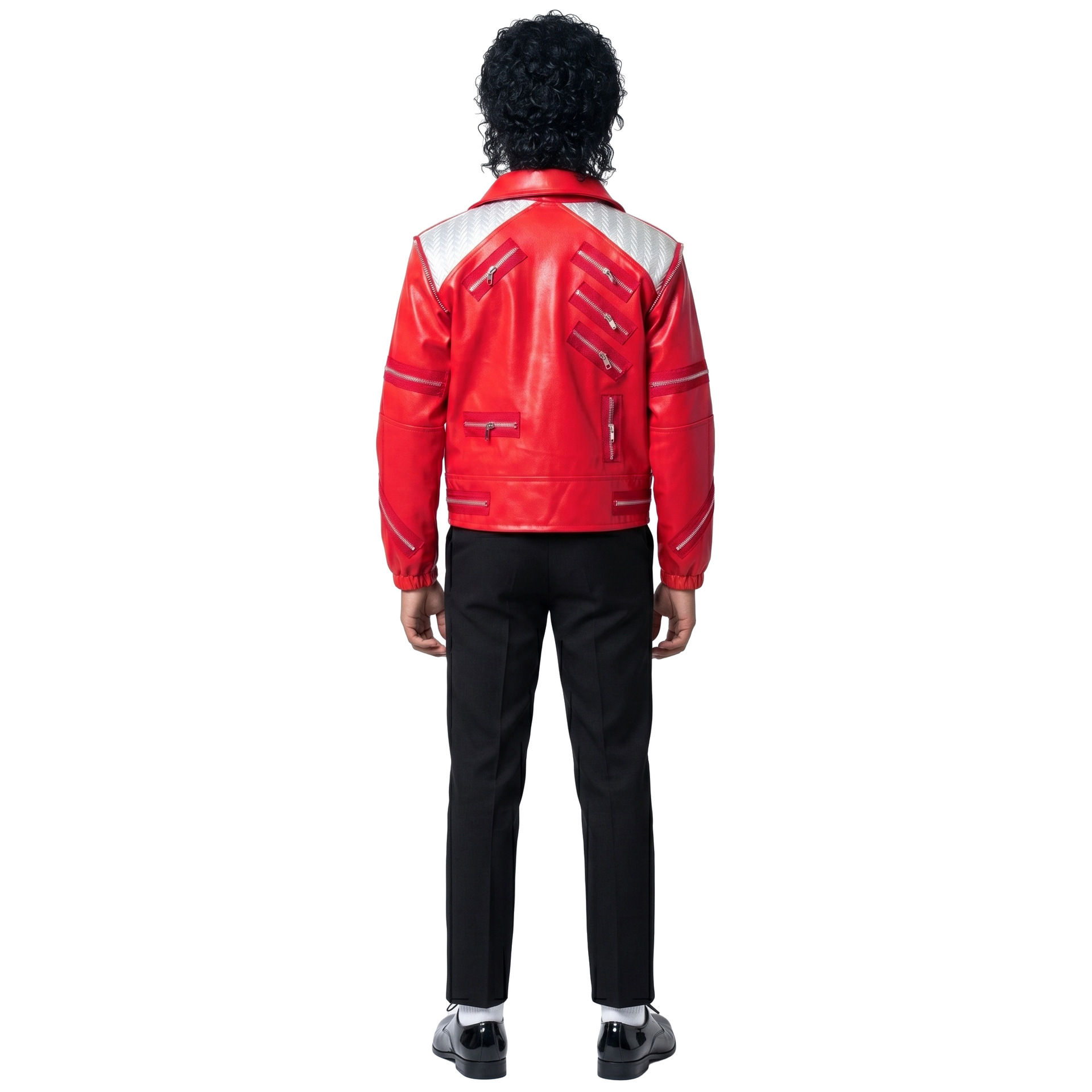 80s Retro Pop Star Costume Mic - Leather Work Jacket 评论和价格