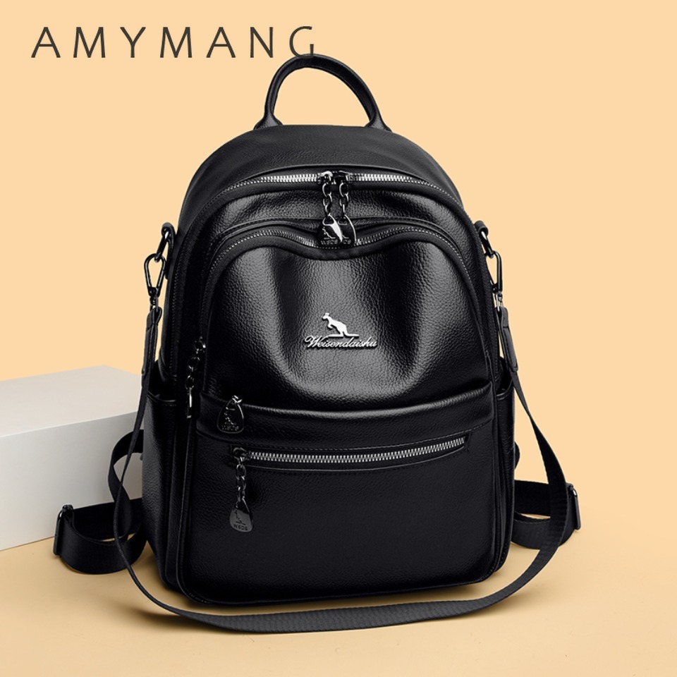 Pebbled Leather Texture Backpa - Leather Work Womens Backpack 评论和价格
