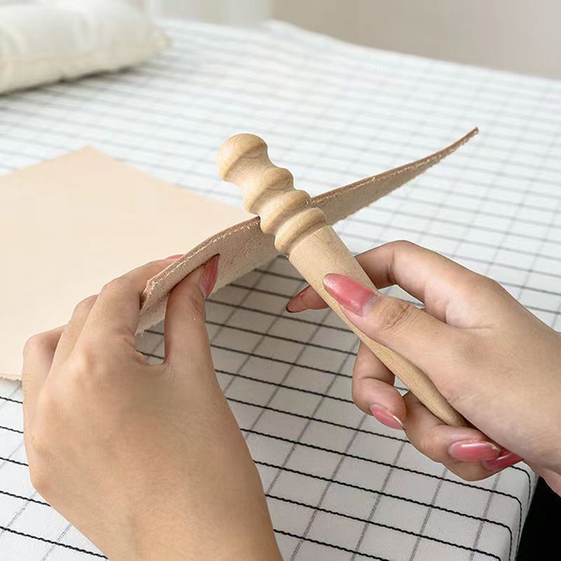 1PC Wood Leather Solid Wood Ro - Leatherwork Tool Kit 评论和价格
