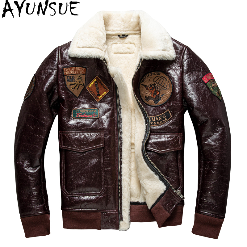 AYUNSUE Winter Leather Jacket  - Leather Work Jacket 评论和价格