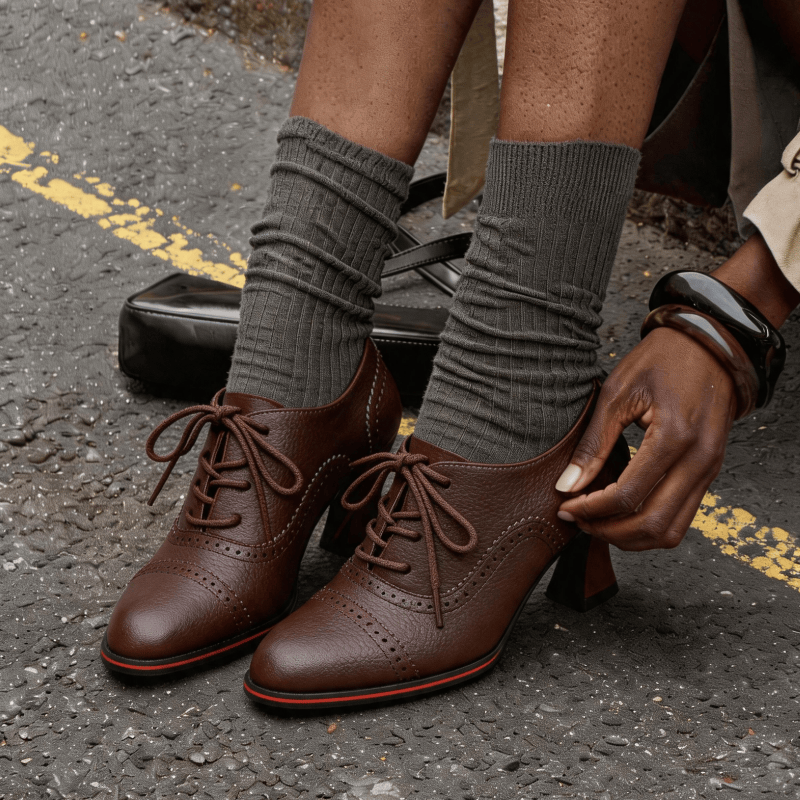 Women’s Faux Leather Brogue Ox - Leather Work Is 评论和价格