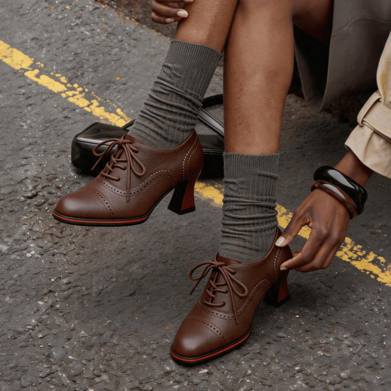 Women’s Faux Leather Brogue Ox - Leather Work Is 评论和价格