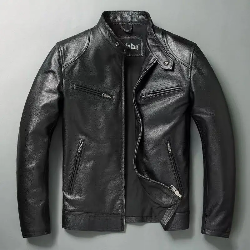 Genuine Leather Jacket Men 100 - Leather Work Jacket 评论和价格