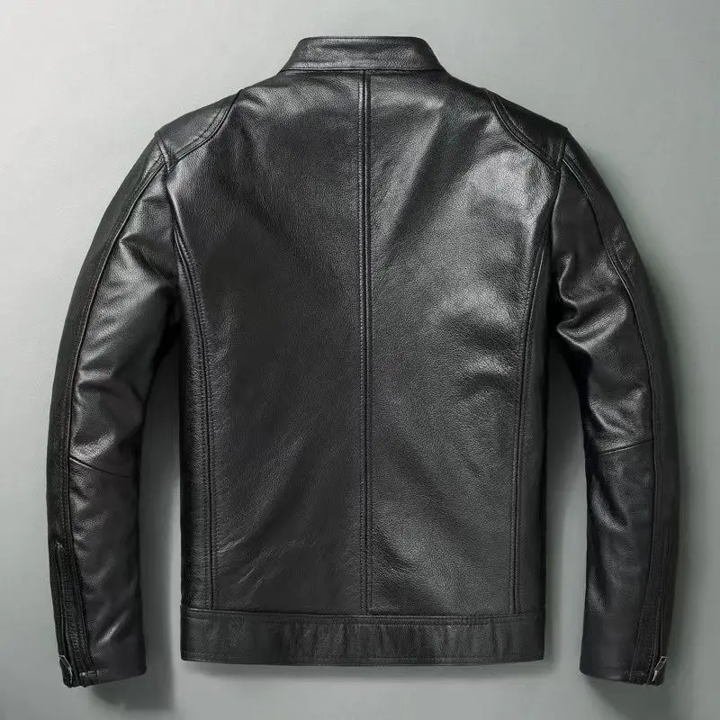 Genuine Leather Jacket Men 100 - Leather Work Jacket 评论和价格