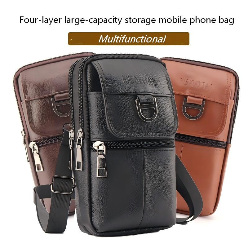 Men's Leather Waist Bag - Larg - Leather Work Backpack 评论和价格
